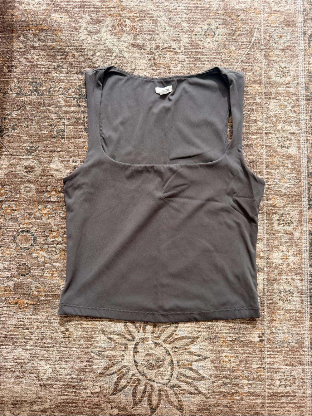 Garage Charcoal Grey Scoop Neck Tank